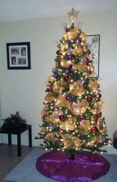 Purple and red decorated christmas tree. My christmas tree 2015, Purple,red,gold and green ...
