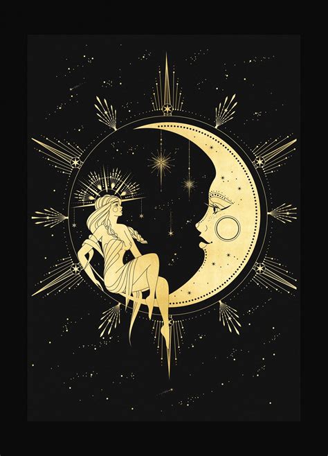 The Witch And The Moon Art Print Cocorrina® And Co