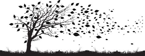 Windy rainstorm over the trees. Blowing Leaves Clip Art, Vector Images & Illustrations ...