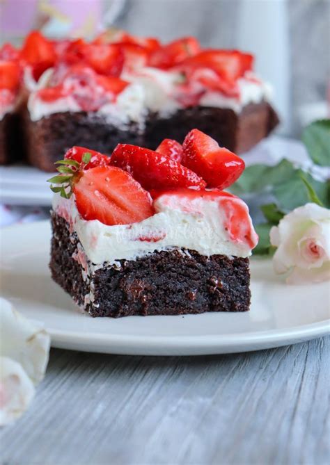 Erdbeer -Brownie-Schnitten