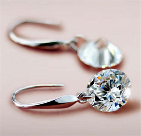 Sterling Silver Swarovski Crystal Drop Earrings Diamond Affair