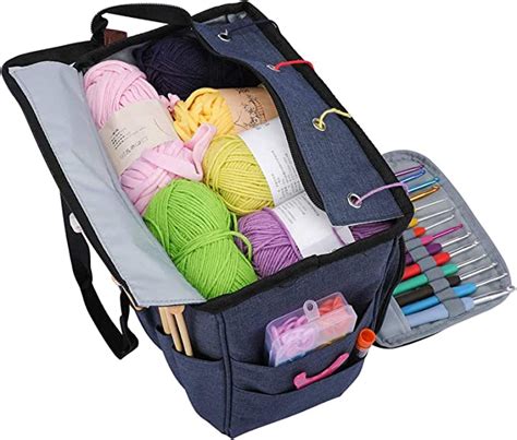 Aoweika Knitting Bag Crochet Storage Bag For Yarn And Needles