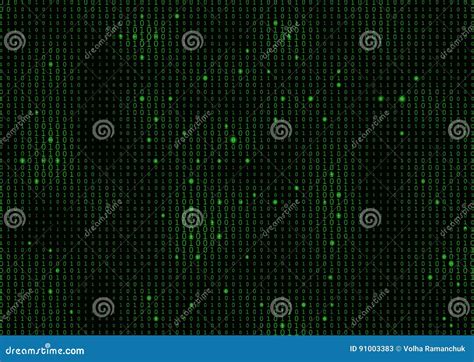 Binary Code Black And Green Background Stock Vector Illustration Of