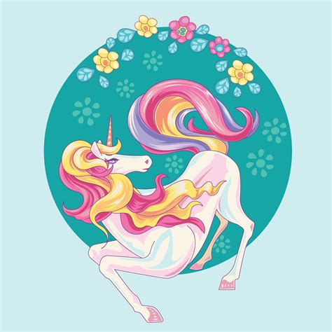 Unicorn With Flowers Clipart Isolated Cute Watercolor Unicorn Clipart