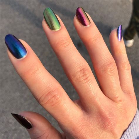 Rachel On Instagram Skittle Mani With Gorgeous Multichrome Nail