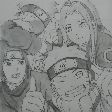 team 7 💥 naruto drawings naruto team 7 naruto teams