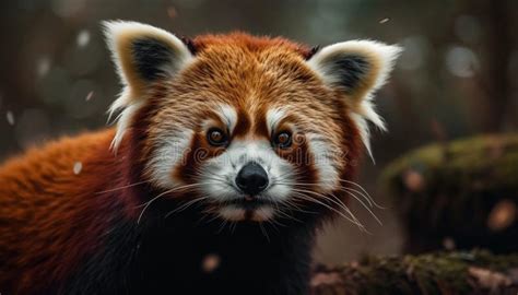 Fluffy Red Panda Staring At Grass Generated By Ai Stock Image Image