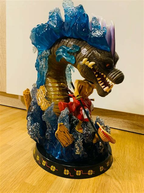 Anime One Piece Kimono Luffy Serpent Dragon Resin Statue