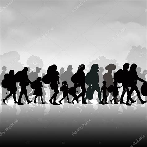 Immigration Crowd Of People Stock Vector Image By ©route55 89589586