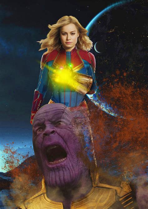 Captain Marvel Vs Thanos By Lordtectonic On Deviantart