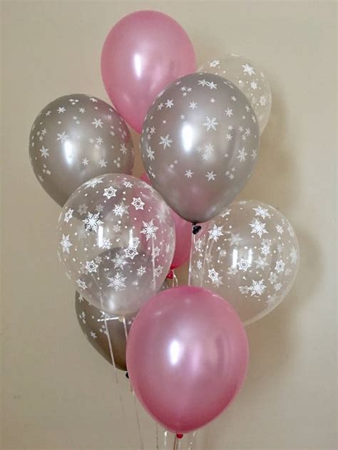 Pink And Silver Snowflake Latex Balloons~winter Onederland First