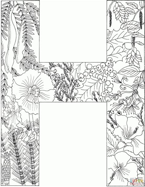 Letter H Coloring Pages For Adults Alphabet Coloring Pages Coloring