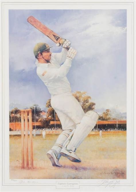 Signed Limited Edition Print Of Allan Border By Darcy Doyle Sporting