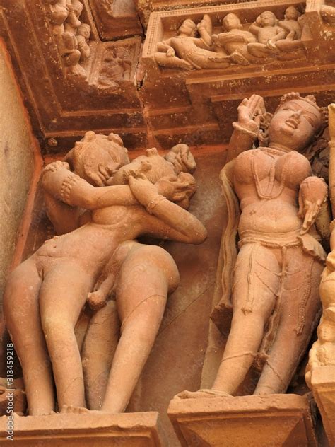 Erotic Sculptures And Sex Poses Of Man In Kajuraho Temples Madhya