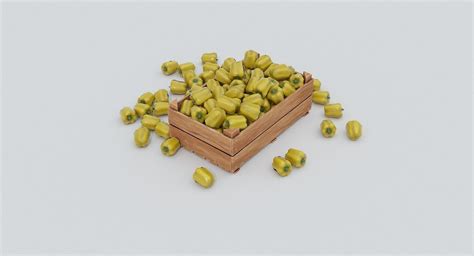 3d Asset Wooden Crate And Yellow Peppers Cgtrader