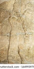 Assyrian Wall Relief Winged Genius Ancient Stock Photo