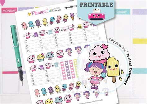 Free Printable Kawaii Planner Stickers By Plannercute Partymazing