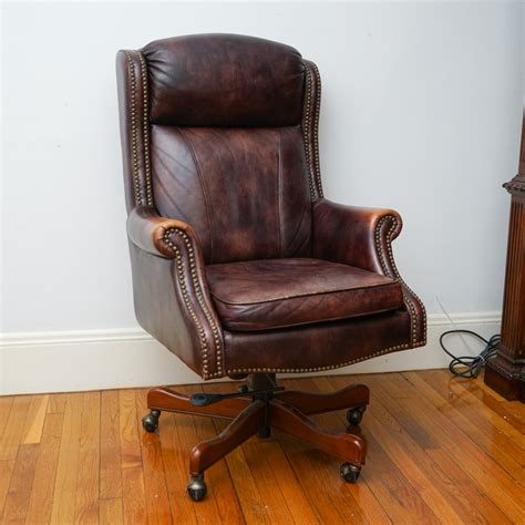 Brown Leather Executive Office Chair By Seven Seas Seating Ebth