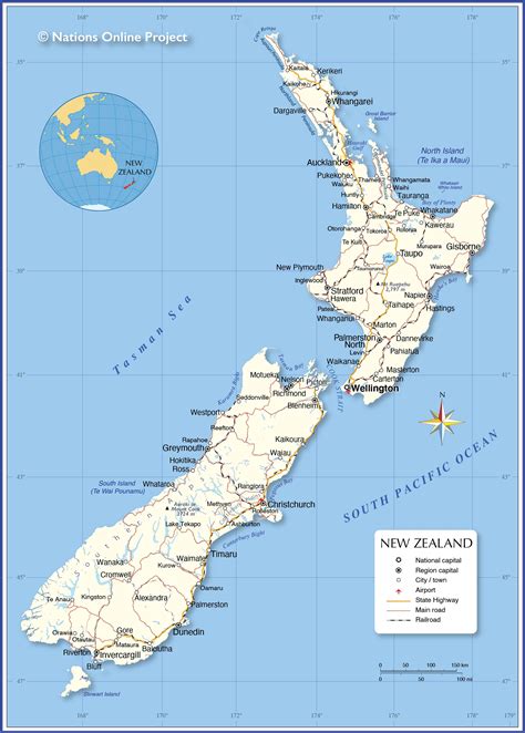Political Map Of New Zealand Nations Online Project