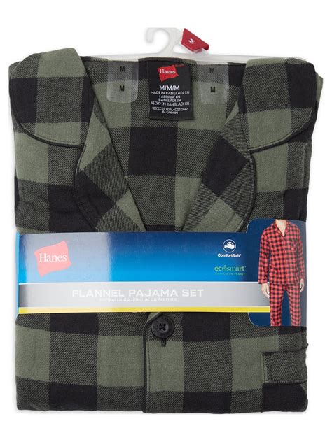 Hanes Mens And Big Mens Cotton Flannel Pajama Set 2 Piece With Big And Tall Sizing