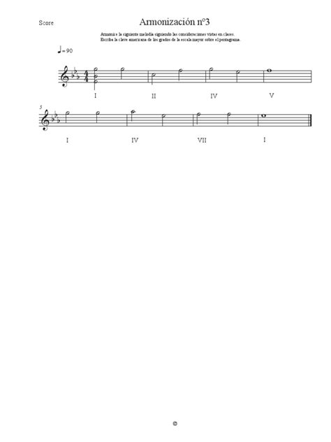Ejercicio De Armonización Nº3 Score Pdf