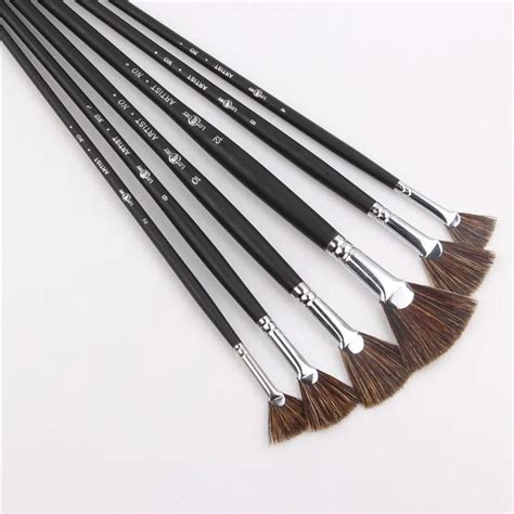﻿buy 6pcs Set Special Offer Wild Boar Bristle Brush Pen Set Fan Shape