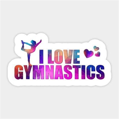 I Love Gymnastics Gymnastic Sticker Teepublic
