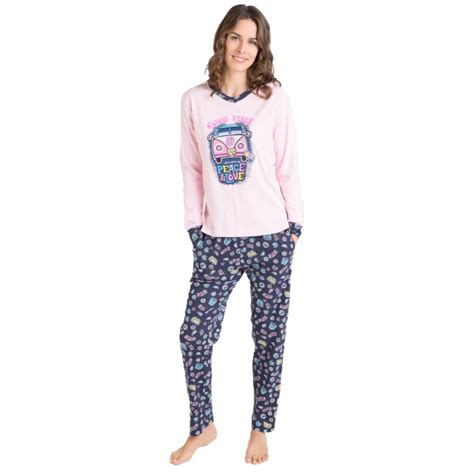 Massana Pijama De Mujer Combinado De Algodón P701207 Lenceria Idona Color Rosa Talla L