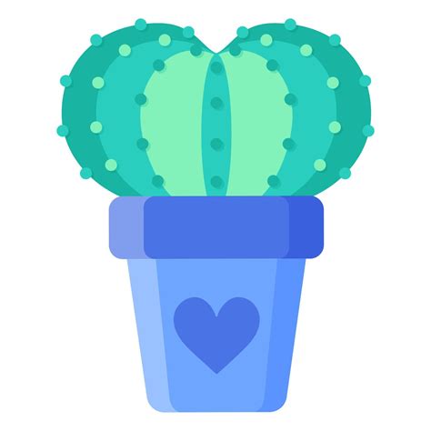 Blue Flower Pot With Prickly Cactus Or Succulent 4580083 Vector Art At