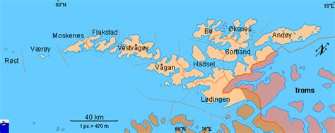 Vesterålen is a district and archipelago in nordland county, norway. Clickable map of Lofoten and Vesterålen (Norway)