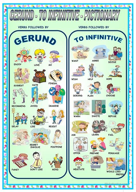 In some sentences in spanish, the infinitive behaves both as a noun (because it's an object of another verb) and as a verb because it has an. 232 FREE ESL Gerunds and Infinitives worksheets