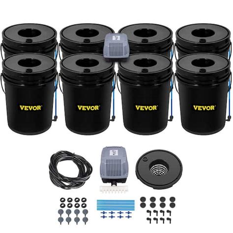 Vevor Dwc Hydroponic System 5 Gal Buckets Deep Water Culture Growing