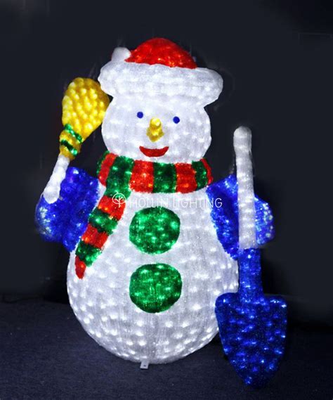 Outdoor Lighted 3d Acrylic Led Snowman Motif Hl M 116 Hollinlighting