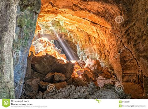 Rays Of Light Entering Cave Stock Image Image Of Leuser Sunbeam