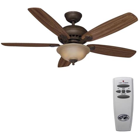 The home depot and king of fans, inc. Hampton Bay Southwind 52 in. LED Indoor Venetian Bronze ...