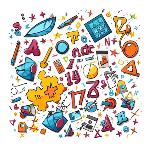 Math Equation Clipart Cartoon School Background With Some Colorful