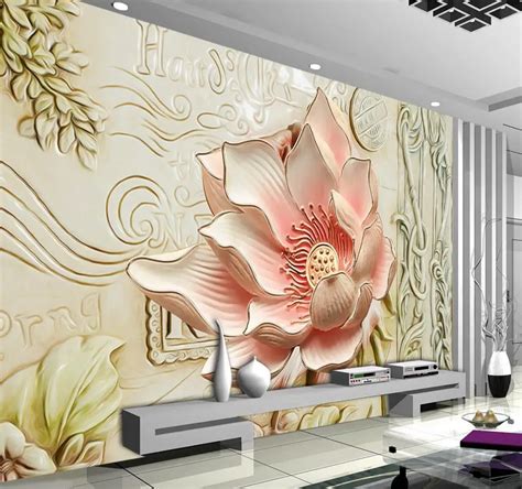 Buy 3d Mural Wallpaper Embossed Flowers Beautiful 3d