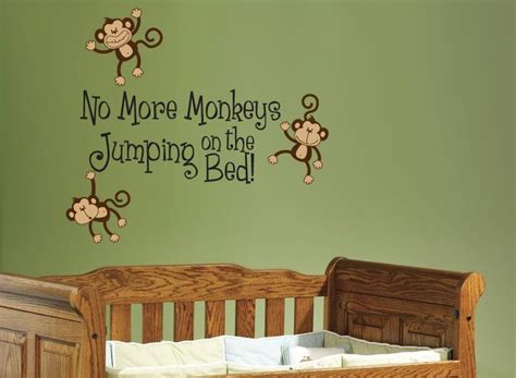No More Monkeys Jumping On The Bed Vinyl Wall Signdecal Baby Todler
