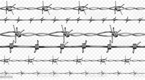 Barbed Wire Realistic Seamless Vector Illustration Stock Illustration