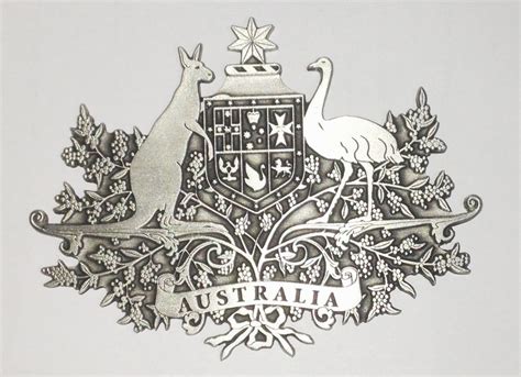 Australian Coat Of Arms Metal Crest Pewter Australian Coat Of Arms