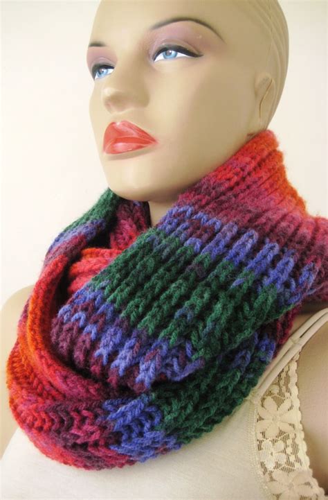 Rainbow Knit Infinity Scarves Women Accessories By Formalhouse