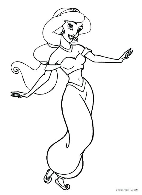 Dibujos de Princesa Jasmín para Colorear, Pintar e Imprimir