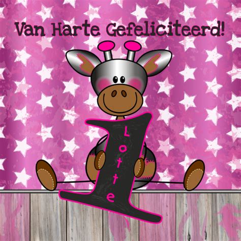 Verjaardagskaart Meisje 1 Jaar Gefeliciteerd Tante