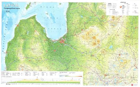 Maps Wall Maps Latvija Fizioģeogrāfiskā Karte