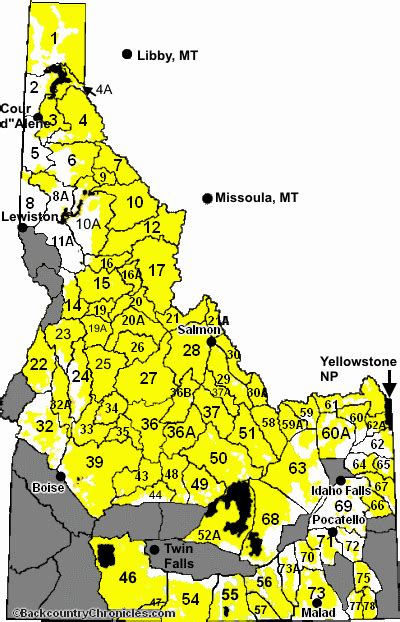 27 Idaho Hunting Unit Map Maps Database Source