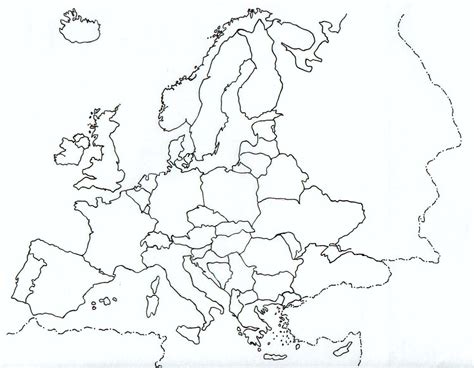 Mapa Politico Mudo Europa 2015
