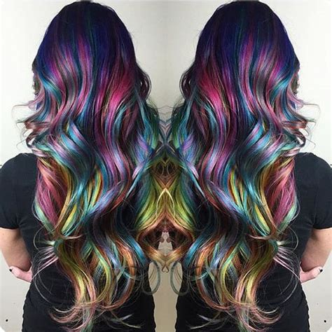 Multi Colored Hairstyles For Long Hair Beautiful Model Girl With Tousled Hair Style In A