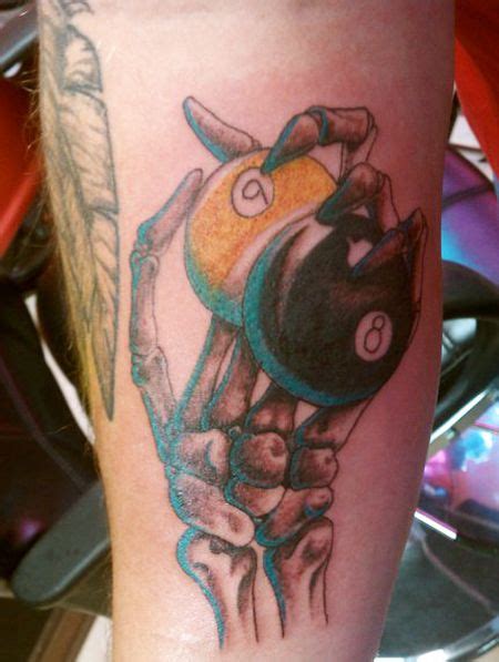 You can mix this tattoo design with any other design or shapes. Gallery For > Billiards Tattoos | Skeleton hand tattoo ...