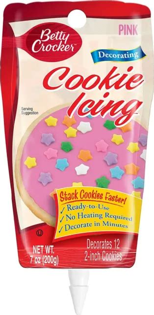 Lot Of 4 Betty Crocker Decorating Cookie Icing Pink 7 Oz Each Sealed