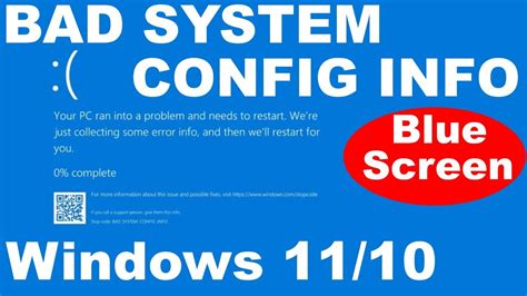 How To Fix BAD SYSTEM CONFIG INFO Blue Screen Error In Windows And Windows